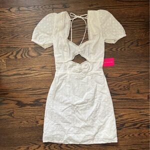 Beginning Boutique all mine white mini dress
